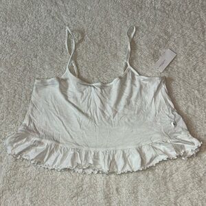 American Eagle Ruffle Trim Cropped Tank Top Small NWT
